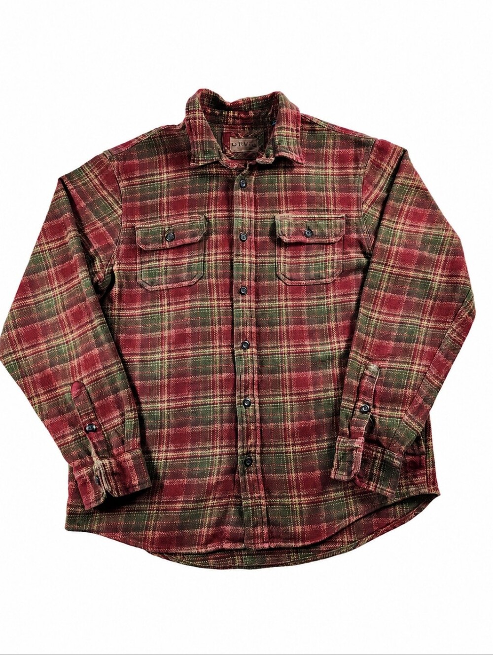 Orvis Big Bear Men's L Heavyweight Flannel Shirt Jacket Red Green Plaid